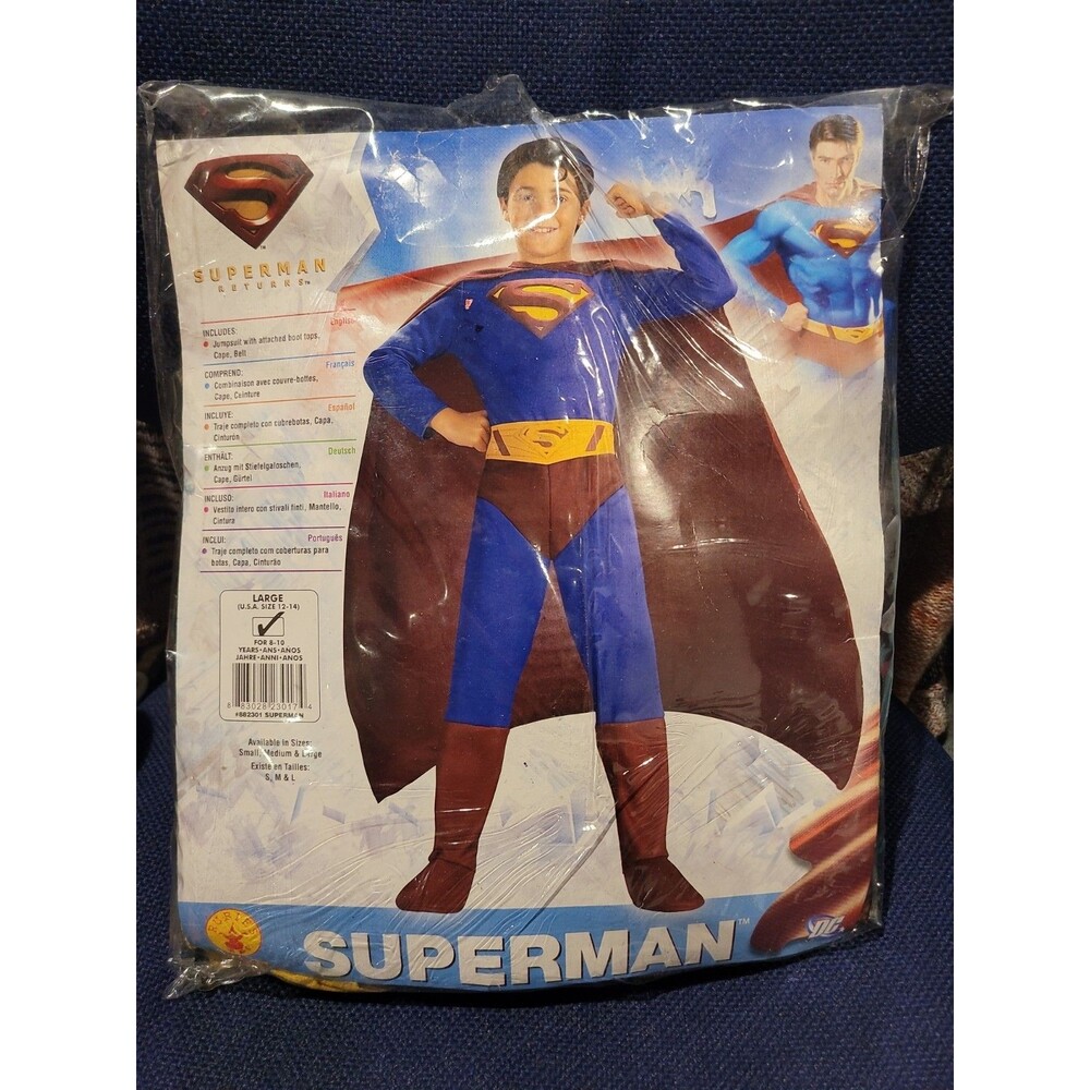 New SUPERMAN RETURNS-DC Comics Boy’s Sz Large 12 - 14 Rubie’s Costume Halloween